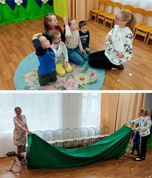 Конспект интегрированной образовательной деятельности педагога-психолога и музыкального руководителя в средней группе «Путешествие на ковре-самолёте».