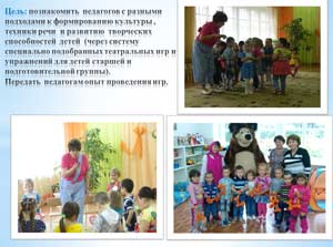 МАСТЕР — КЛАСС «ФОРМИРОВАНИЕ КУЛЬТУРЫ, ТЕХНИКИ РЕЧИ И РАЗВИТИЕ ТВОРЧЕСКИХ СПОСОБНОСТЕЙ ДОШКОЛЬНИКОВ ЧЕРЕЗ ТЕАТРАЛЬНЫЕ ИГРЫ И УПРАЖНЕНИЯ»